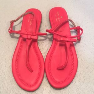 Kate Spade 8.5 Lipstick Pink Leather Sandals NWT